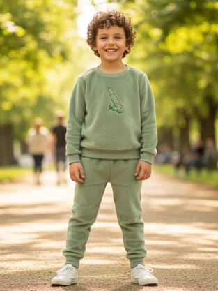 Pijama Fleece Masculino InfantilL 4-8 5811 Kanto Dos Sonhos Verde Claro