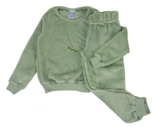Pijama Fleece Masculino Juvenil  10-16 5811 Kanto Dos Sonho Verde Claro