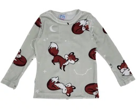 Pijama Plush Feminino Infantil 4-8 5816 Kanto dos Sonhos Gelo e Marrom