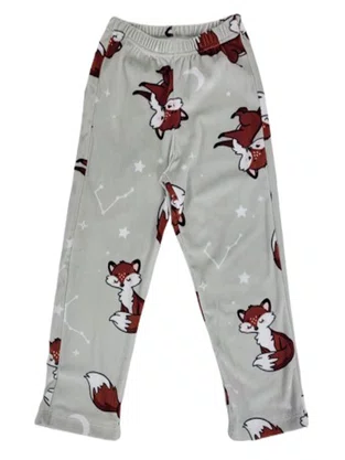 Pijama Plush Feminino Infantil 4-8 5816 Kanto dos Sonhos Gelo e Marrom