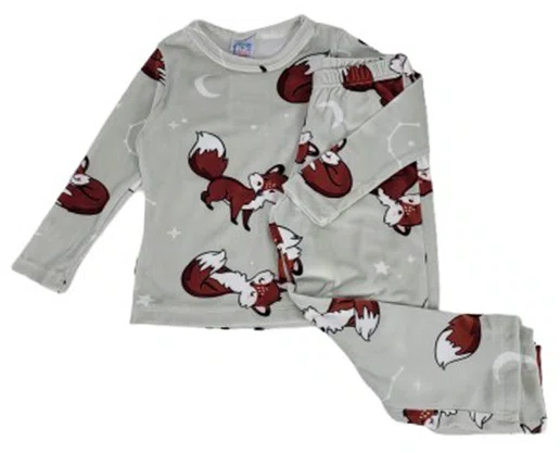 Pijama Plush Feminino Juvenil 10-14 5816A Kanto dos Sonhos Gelo e Marrom