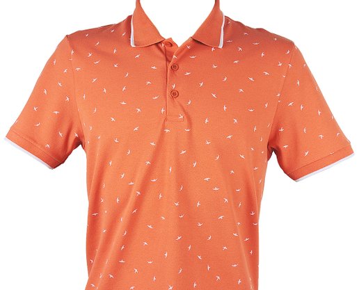 Camisa Polo Masculina Adulto Manga Curta Estampa Pássaros 1000071387 Malwee Laranja