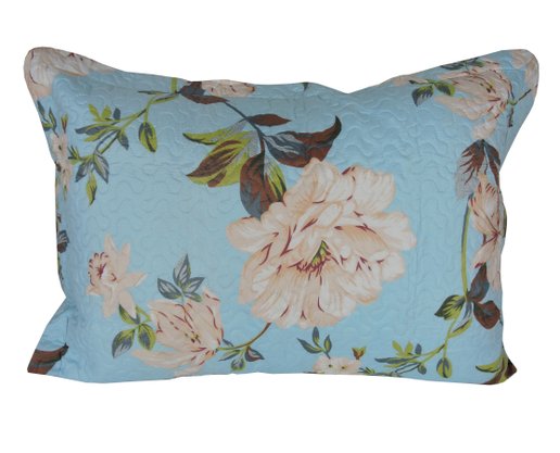 Porta Travesseiro Elegance Prints Estampado Floral Habitat Azul