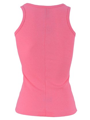 Regata Feminina Adulta Decote Redondo Canelada 6431 Paty Gloss Rosa