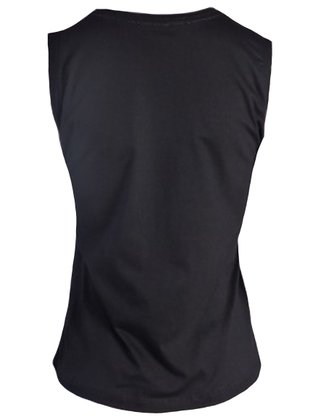 Regata Feminina Com Estampa Frontal 23.01.0055 Over Girls Preto
