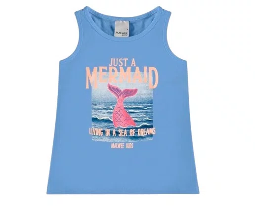 Regata Feminina Infantil 4/8 1000130296 Malwee Azul Claro