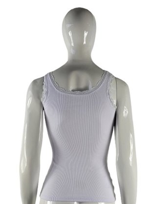 Regata Lisa Feminina Adulto Detalhe Renda 1000104059 Enfim Branco