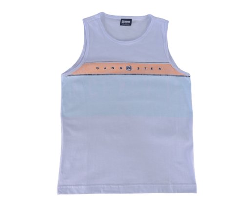Regata Masculina Juvenil Com Detalhe Listras 33.04.0183 Gangster Branco
