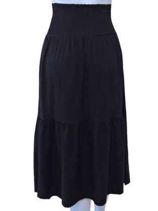 Saia Midi em Viscose Feminina Adulto 1.703421 Lecimar Preto