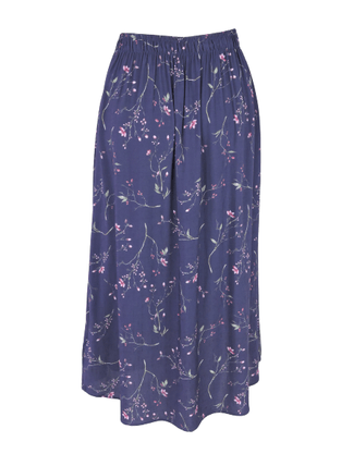 Saia Midi Feminina Adulto Detalhe Fenda V583T Vila Flor Marinho