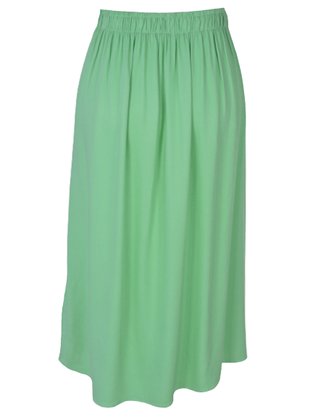 Saia Midi Feminina Adulto Detalhe Fenda V583T Vila Flor Verde