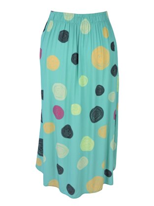 Saia Midi Feminina Adulto Detalhe Fenda V583T Vila Flor Verde