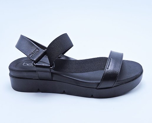 Sandália Feminina Adulto Flat 8387.505 Beira Rio Preto e Preto