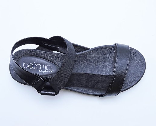 Sandália Feminina Adulto Flat 8387.505 Beira Rio Preto e Preto