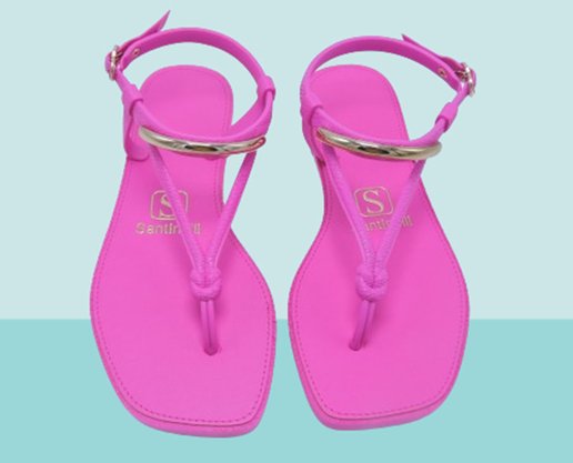 Sandália Rasteira Feminina Adulto 1502-020-232 Santinelli Pink