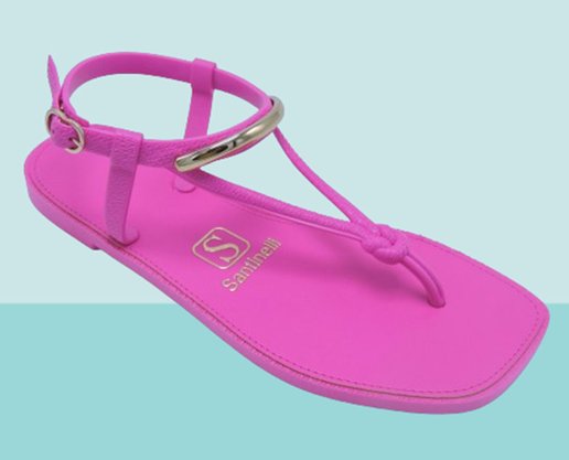 Sandália Rasteira Feminina Adulto 1502-020-232 Santinelli Pink