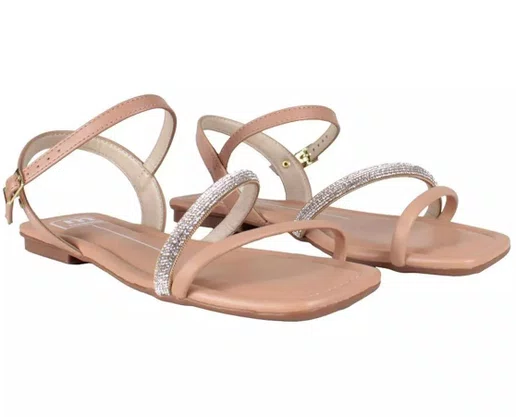 Sandalia Feminina Napa Valencia 5462.138 Moleca Nude e Branco Off