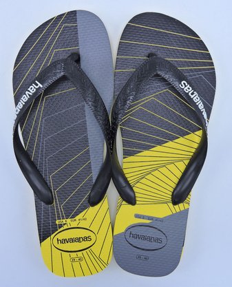 Chinelo Masculino Adulto Trend Havaianas Amarelo E Preto