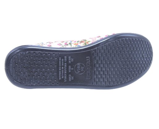 Sapatilha Feminina Adulto Floral Linho 520.59 Moleca Multi Bege