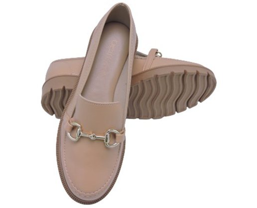 Sapato Mocassim Feminino Adulto Bridão De Metal 4283.104 Beira Rio Nude
