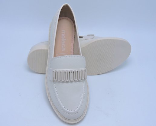 Sapato Mocassim Feminino Adulto Napa Turim 5666.106 Moleca Branco Off