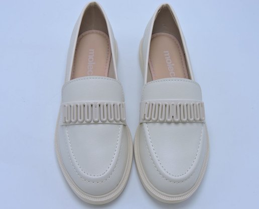 Sapato Mocassim Feminino Adulto Napa Turim 5666.106 Moleca Branco Off