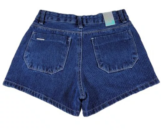 Shorts Jeans Evasê Feminino Juvenvil 10/16  6001 Maliinha Jeans Médio
