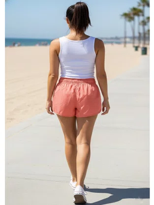 Shorts De Tactel Feminino Adulto SFT-300 Blue Tech Coral