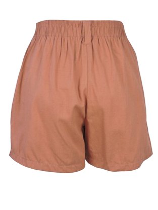 Shorts Em Viscolinho Feminino Adulto 1.703368 Lecimar Bege Outono
