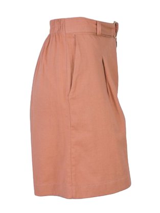 Shorts Em Viscolinho Pequiá Feminino Adulto 1.703416 Lecimar Bege