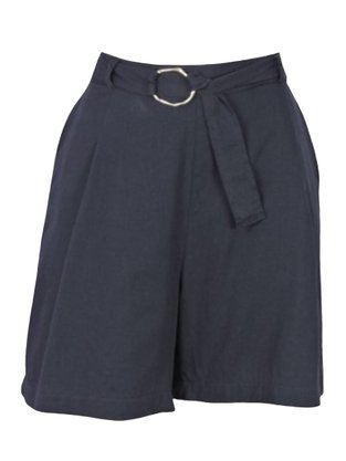 Shorts Em Viscolinho Pequiá Feminino Adulto 1.703416 Lecimar Preto