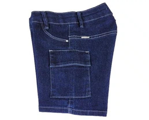Shorts Jeans Cargo Feminino Infantil 4/8 6055 Maliinha Jeans Escuro