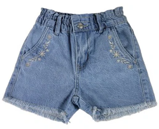 Shorts Jeans Feminino Bebê 1/3  6047 Maliinha Jeans Claro