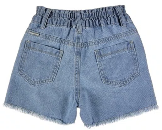 Shorts Jeans Feminino Bebê 1/3  6047 Maliinha Jeans Claro