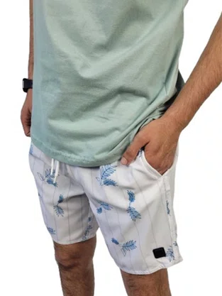 Shorts Masculino De Microfibra Estampado 68.10.0626 Gangster Branco