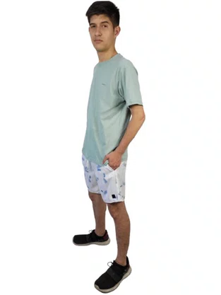 Shorts Masculino De Microfibra Estampado 68.10.0626 Gangster Branco