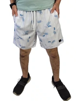 Shorts Masculino De Microfibra Estampado 68.10.0626 Gangster Branco