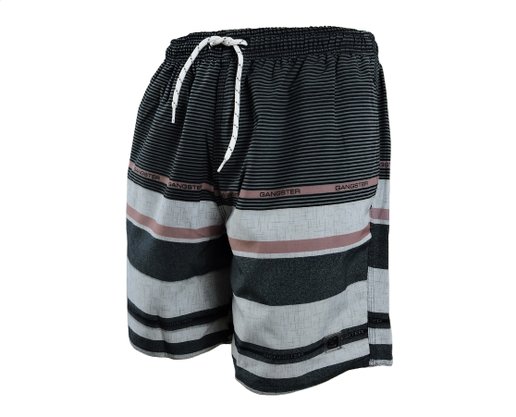 Shorts Masculino Adulto Microfibra Com Bolso Detalhe Listras 68.10.0124 Gangster Grafite