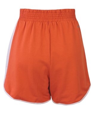 Shorts Runner Feminino Adulto Moletinho 1000109866 Enfim Laranja e Branco