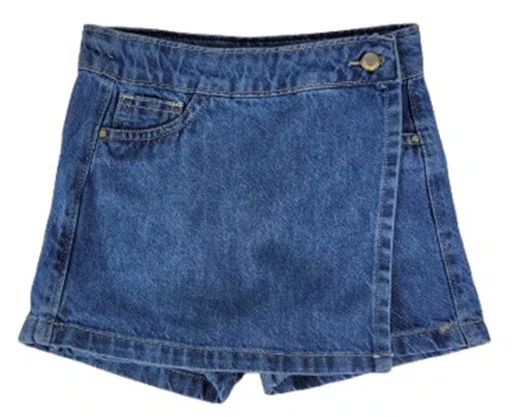 Shorts Saia Jeans Bebê 1/3  6044 Maliinha Jeans Médio