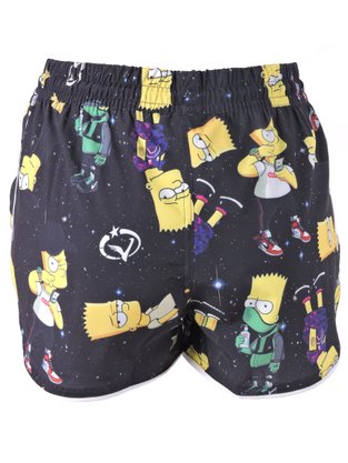 Shorts Tactel Feminino Adulto Estampa Bart Simpsons 31632 Vanton Preto