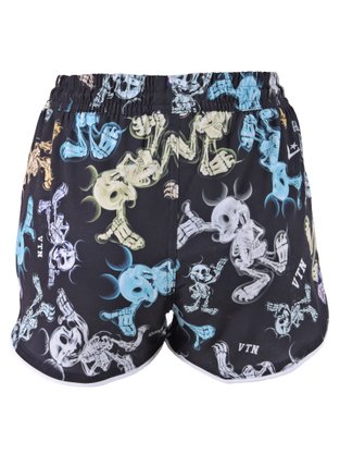Shorts Tactel Feminino Adulto Estampa Esqueleto 31634 Vanton Preto