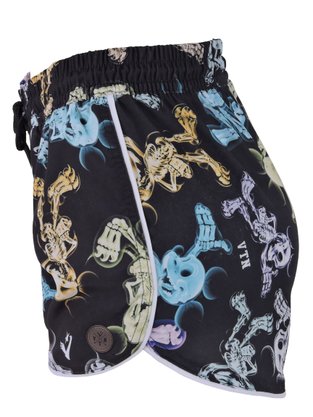 Shorts Tactel Feminino Adulto Estampa Esqueleto 31634 Vanton Preto