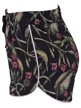 Shorts Tactel Feminino Adulto Estampa Flores 31633 Vanton Preto