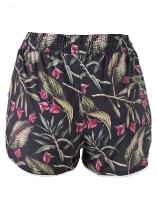 Shorts Tactel Feminino Adulto Estampa Flores 31633 Vanton Preto