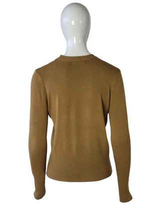 Suéter Feminino Adulto Tricot Gola Careca 87.09.0309 Mosaico Caramelo