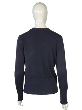 Suéter Feminino Adulto Tricot Gola Careca 87.09.0309 Mosaico Preto