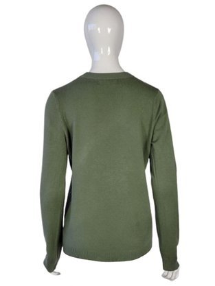 Suéter Feminino Adulto Tricot Gola Careca 87.09.0310 Mosaico Verde