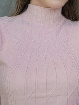 Suéter Feminino Gola Alta Modal trabalhado 2452 Dunialin Rose
