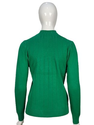 Suéter Feminino Gola Alta Modal trabalhado 2452 Dunialin Verde